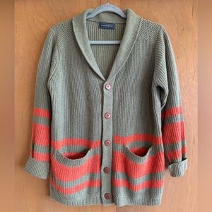 Olive and Orange Knit Boyfriend Cardigan
